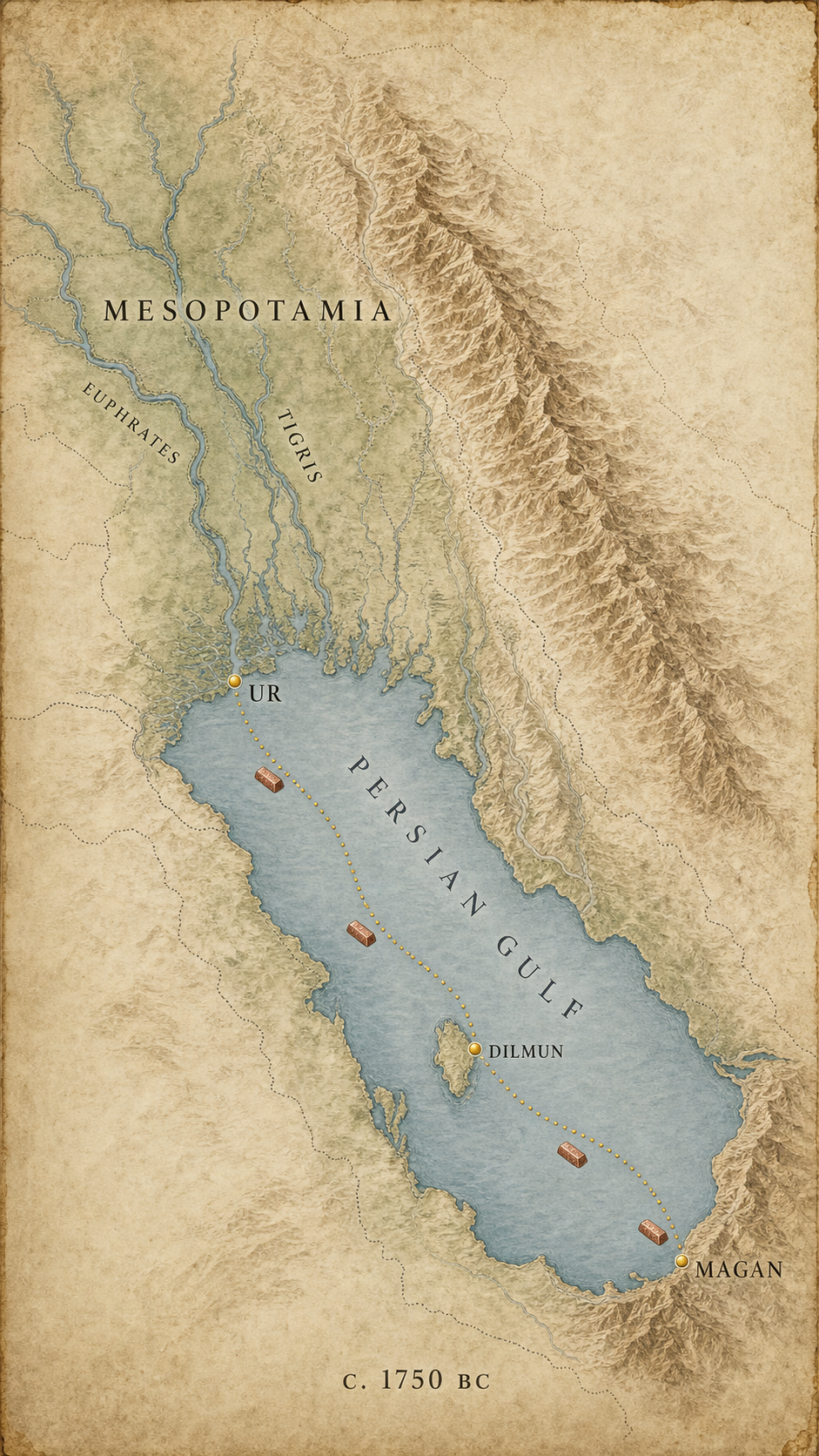 Map: Mesopotamia · Old Babylonian, c. 1750 BC
